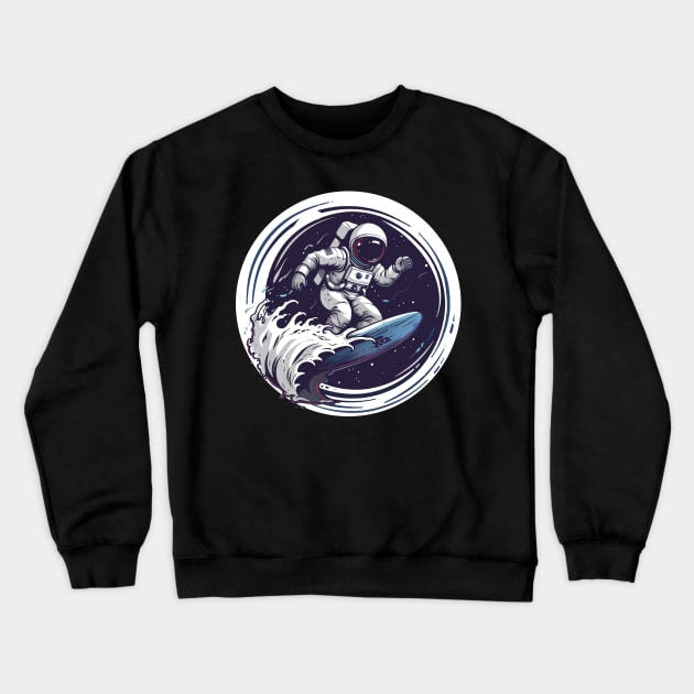 Astro Surfer Crewneck Sweatshirt by NineBlack